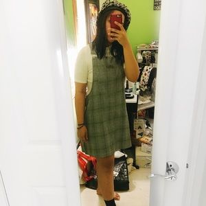 Plaid Pinafore/ Overall Dress